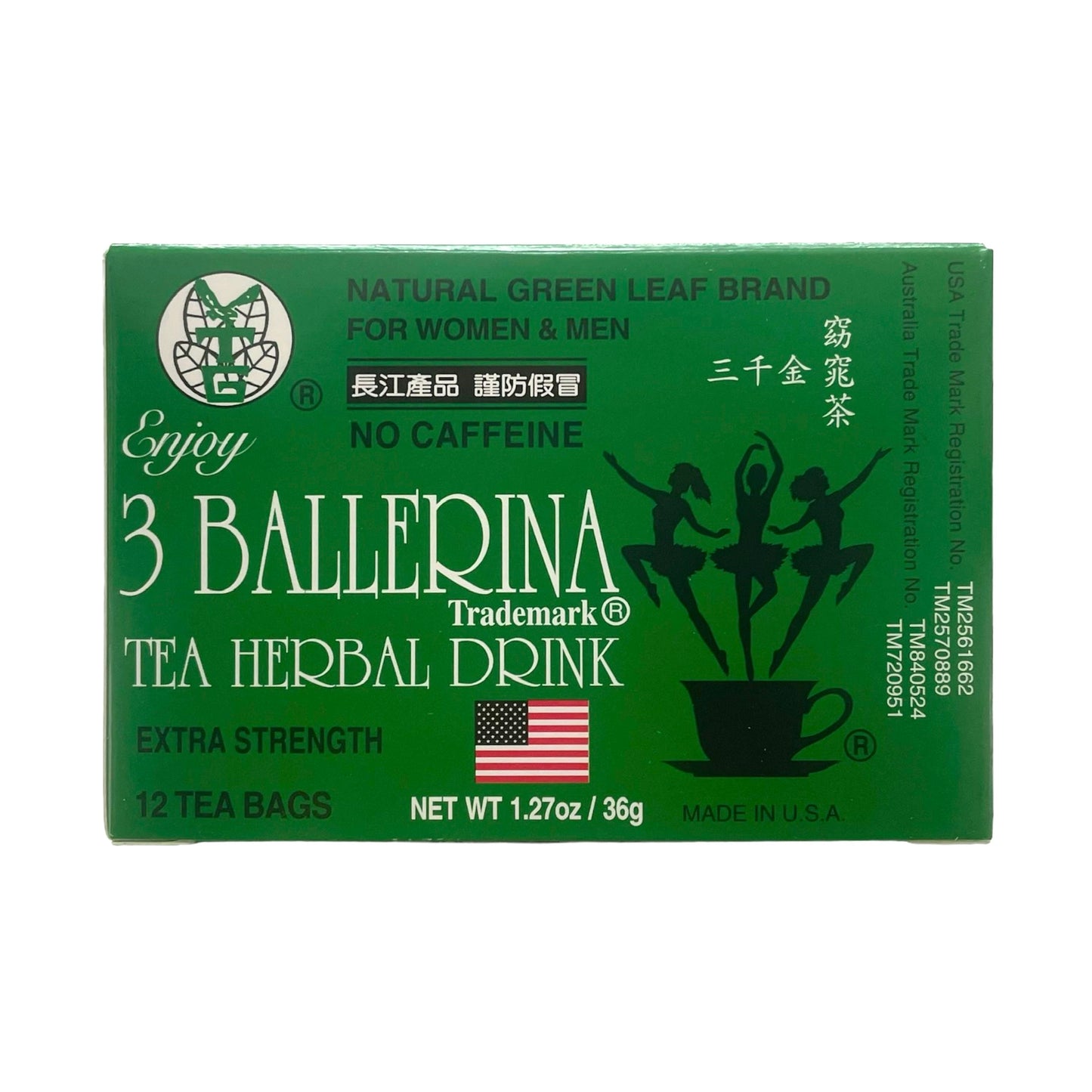 3 Ballerina Tea Herbal Drink - Extra Strength (12 Tea Bags)