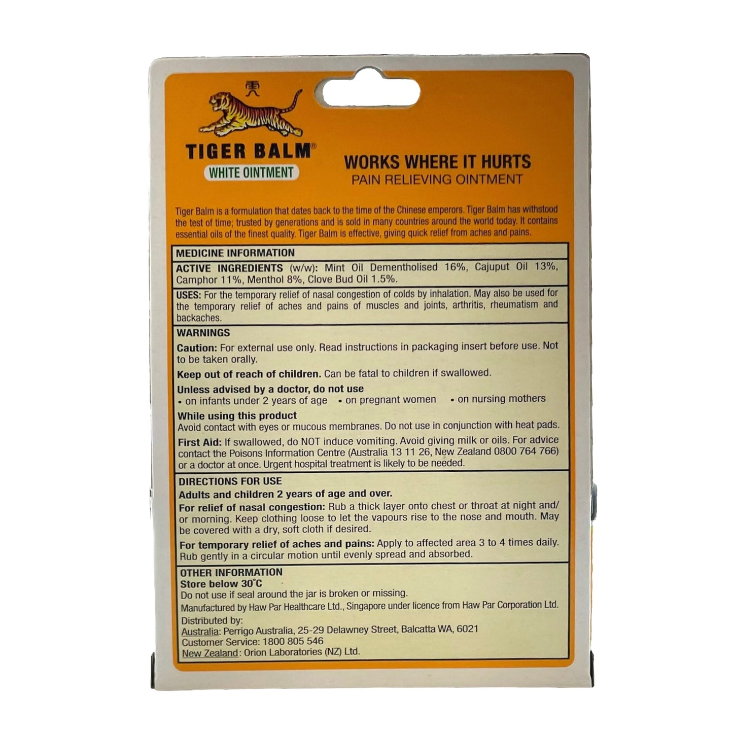 Tiger Balm Ointment - White